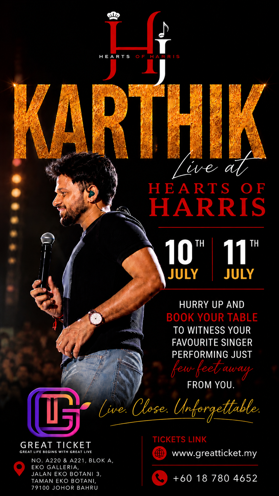 KARTHIK LIVE AT HEARTS OF HARRIS ( SATURDAY )